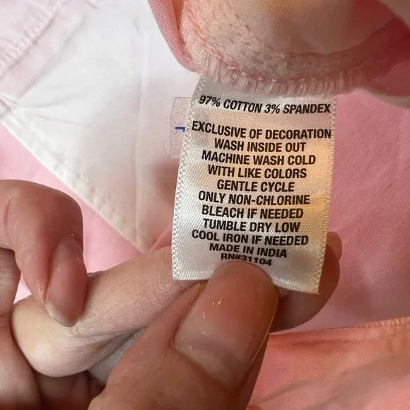 Crown & Ivy Pink Sky Caroline Twill Soft Mid Rise Shorts Preppy Coastal Size 18 - Picture 7 of 10